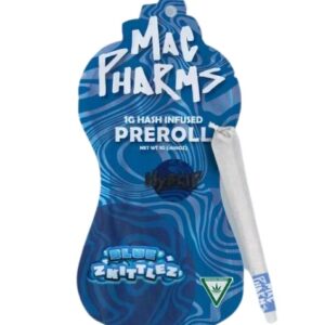 mac pharms blue zkittlez 1g pre roll infused